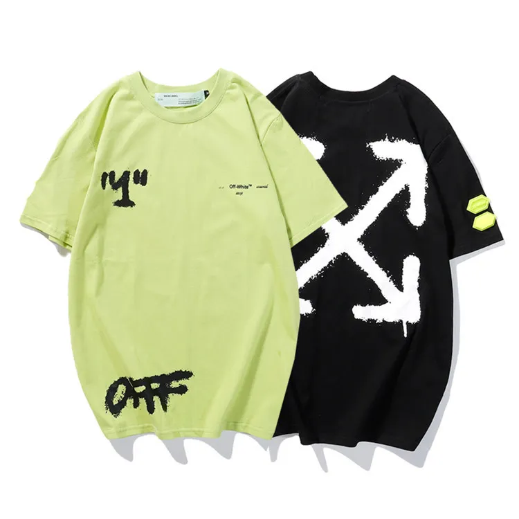 

2020 Europe And America Popular Brand Spring And Summer off White Bangkok Capsule Traditional Chinese Ink Graffiti Loose-Fit COU