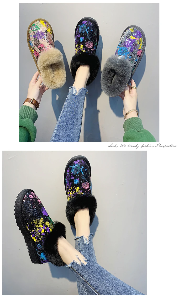 Г., новые студенческие Ботинки женские зимние ботинки теплая хлопковая обувь для девочек женская зимняя обувь на плоской подошве с толстым плюшем, серый, черный, бежевый цвета