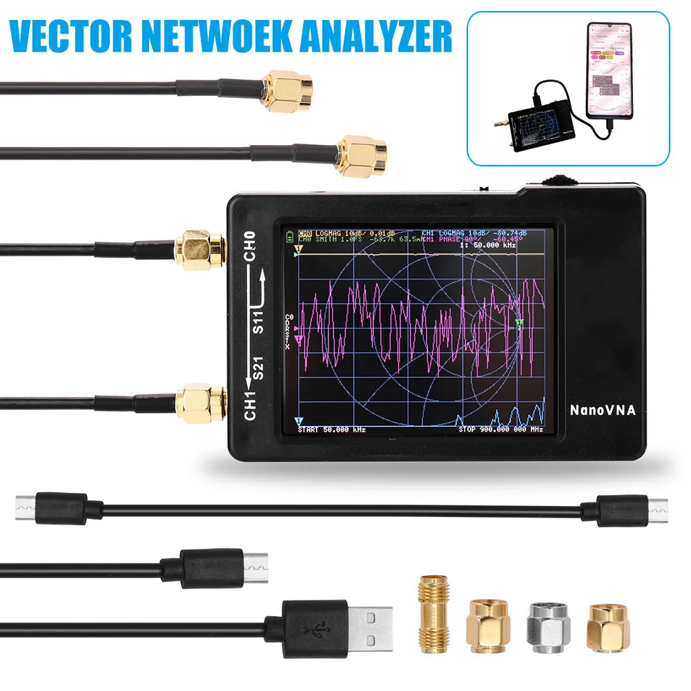 

Newly LCD Display NanoVNA Vector Networks Analyzer Antenna Analyzer MF HF VHF 50kHz-900 MHz XSD88