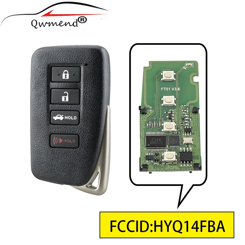 

Автомобильный Дистанционный ключ QWMEND HYQ14FBA для Lexus GS350 GS450H ES350 ES300h GS200t 2013-2016, Автомобильный ключ 281451-0020G
