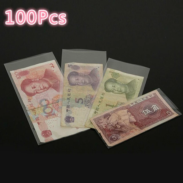 6 soportes de dinero de papel transparente para coleccionistas, fundas de  plástico para billetes de banco, bolsa protectora de billetes de plástico  duro, sellos, recuerdos de papel, suministros de colección de monedas 