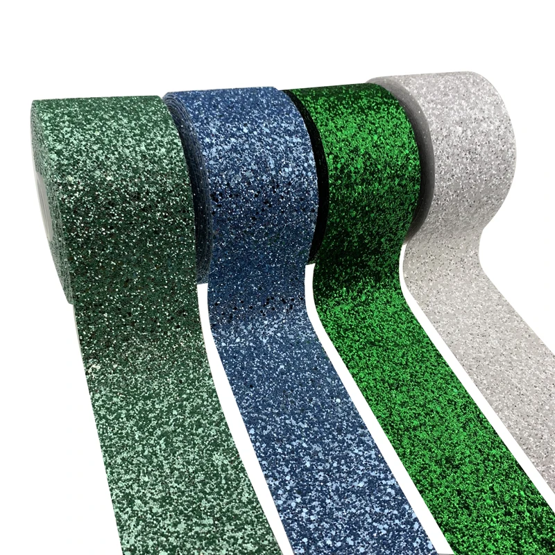 50 ярдов 75 мм Новое прибытие массивная Блестящая лента Blingbling тканевая лента Подарочная посылка DIY банты для волос Материал Швейные аксессуары