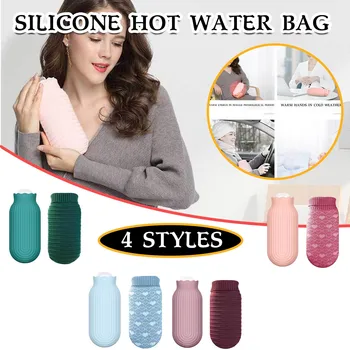 

HappyMerry Christmas And Halloween Silicone Hot Water Bottle Mini Heating Water Injection Warming Handbag 550ml Home Tools