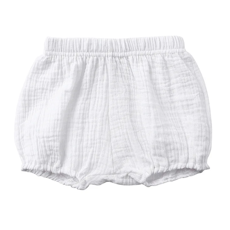 Летние детские шорты для новорожденных; хлопковые льняные шорты для мальчиков и девочек; трусики для малышей; Детские пляжные шорты; штаны; одежда для малышей - Цвет: Белый