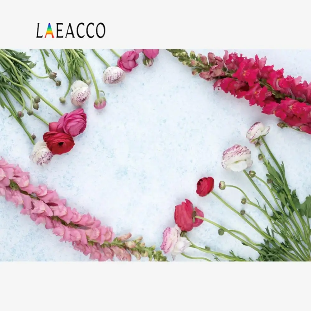 Laeacco цвет серый белый Мрамор цементная стена цветы лепестки кукла для еды любовь