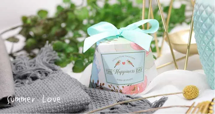 DIY, 50 коробок+ 50 лент, 19 видов, стильная Алмазная коробка для конфет, Свадебная коробка для конфет, лесная свежая серия, Подарочная коробка для конфет, вечерние принадлежности