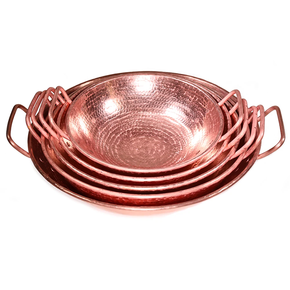 Медный вок ручной работы очень толстый медный ВОК суп кухонная посуда инструмент