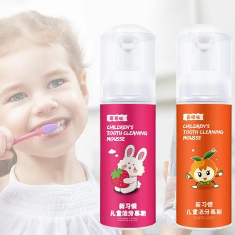 Children Fruit Foam Toothpaste Kids Strawberry Flavored Teeth Mousse