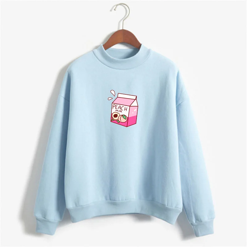 Sweatshirt19 Персиковый свитер с мультяшным принтом, толстовки с капюшоном для женщин, каваи, корейский стиль, свободный свитер, пуловер с капюшоном, женские толстовки - Цвет: Sweatshirt19