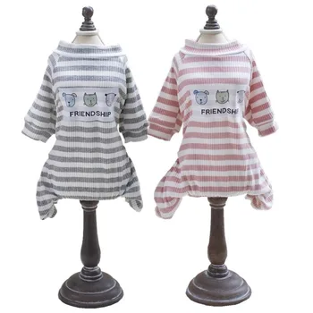 

Elegan Dog Clothing Super Dogs Small Outfits Pet Clothes Cute Autumn Sweater Cartoon Cat Striped White Party Boy Ropa Para Perro