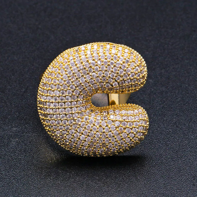 Хип-хоп AAA кубическая циркониевая подвеска Bling Iced Out Bubble кольцо с гравировкой Bling CZ кольца для мужчин Club Rapper ювелирные изделия золото серебро