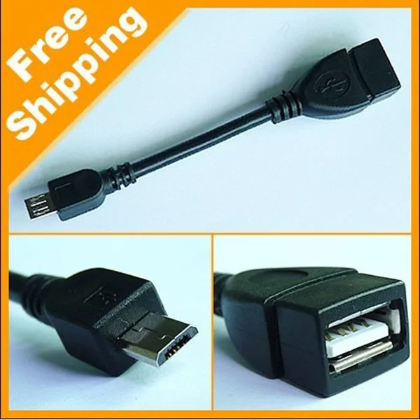 PC микро OTG USB кабель Мужской хост к USB Женский OTG адаптер для Android для Планшета Телефона для КПК 300 шт./лот