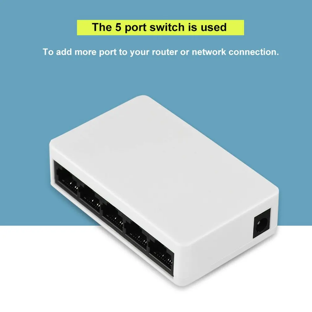 

Desktop Switch Switcher 5-Port Fast Ethernet 10/100Mbps Desktop Switch Switcher Rj45 Lan Splitter Hub
