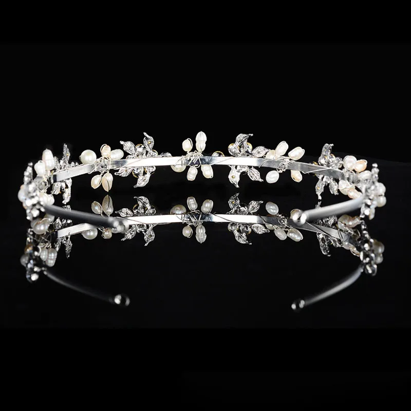 SLBRIDAL ручной работы со стразами, пресноводным жемчугом, свадебная диадема, корона принцессы, аксессуары для головных уборов подружки невесты