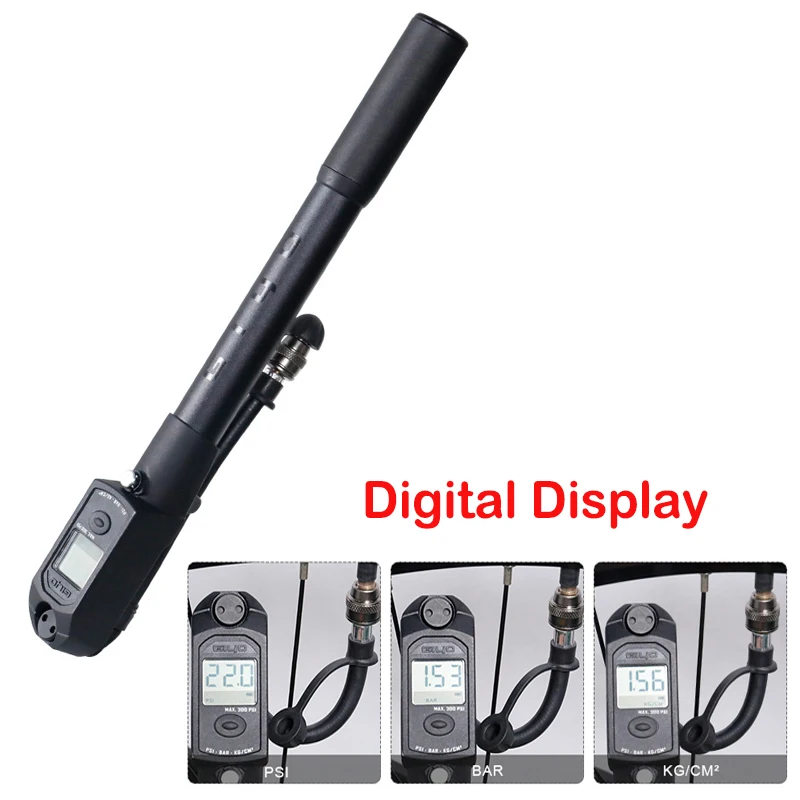 

300PSI bicycle pump circulation air pump pressure display tire repair tool tire pump MTB road bike car inflator tool