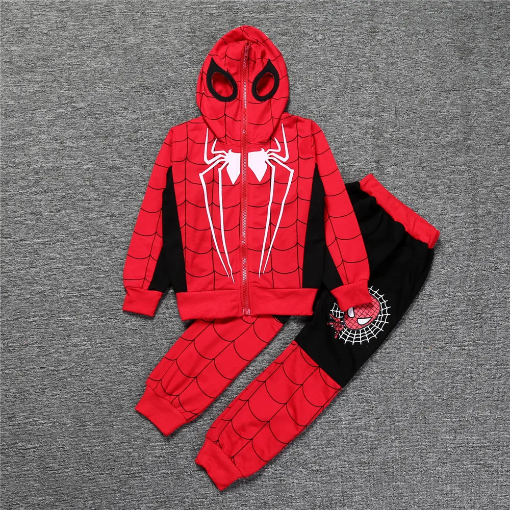 Костюм Человека-паука детская одежда для костюмированной вечеринки в стиле аниме «Человек-паук», красный и черный комплект из 3 предметов, Рождественский костюм для мальчиков, Детская куртка, штаны, жилет