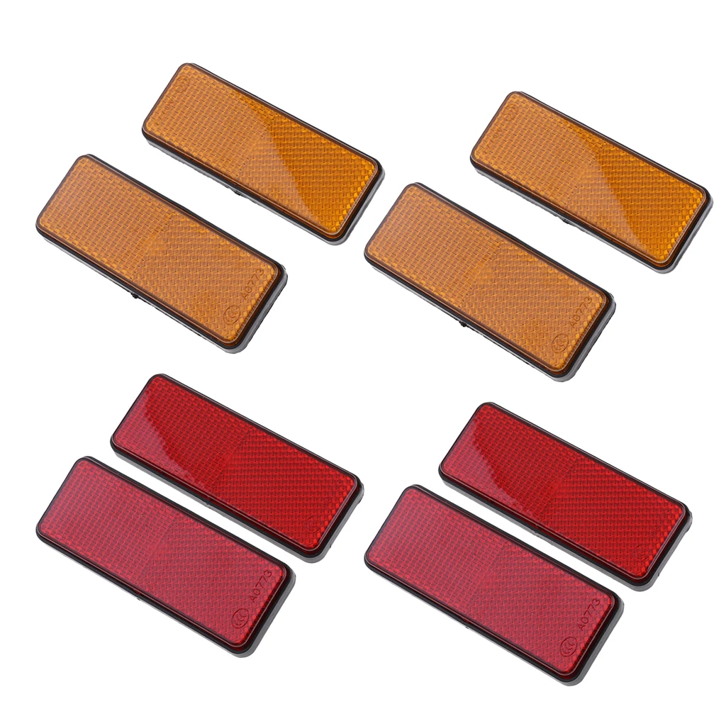 4 Pair Square Reflectors Universal For Motorcycles ATV Bikes Dirt Bike