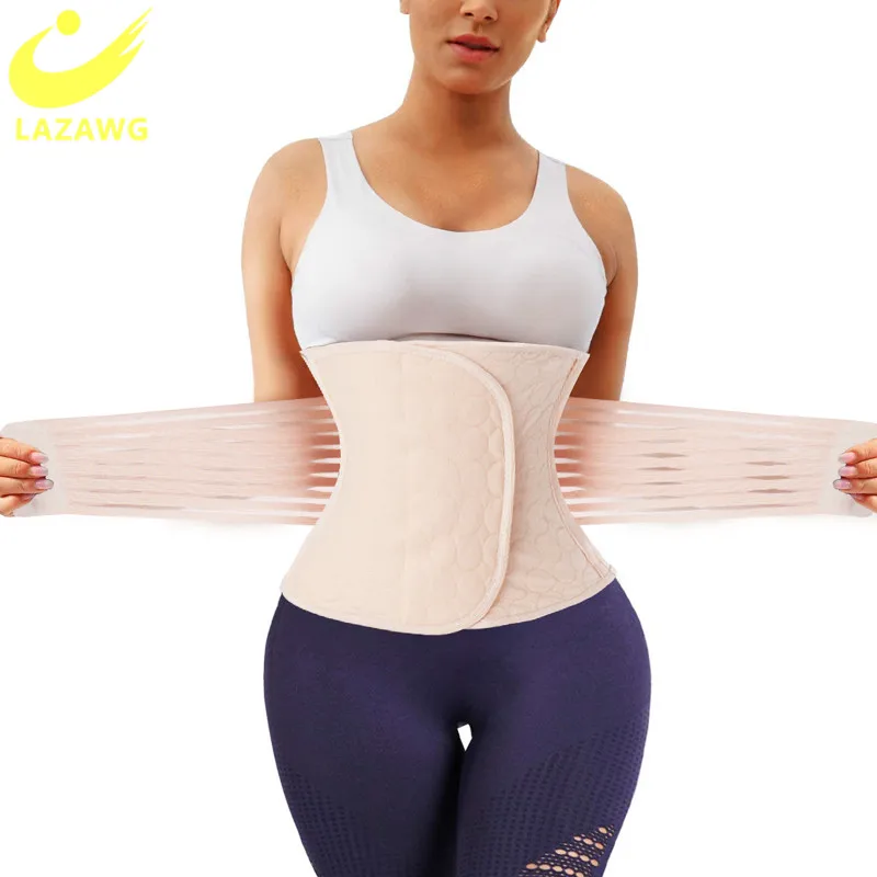 

LAZAWG Women Waist Trainer Slimming Belt Body Shaper Postpartum Belly Trimmer Band Pulling Shapewear Corset Lumbar Support Strap