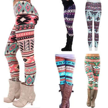 

Christmas Leggings For Women Lady Casual Elasticity Skinny Printed Stretchy Pants Leggings Trouser legins calzas mujer