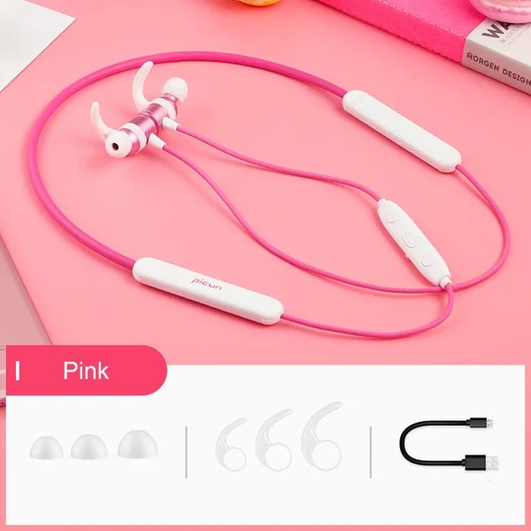 Розовый H26 розовые Bluetooth наушники IPX5 Водонепроницаемый, для занятий спортом, для пробежки беспроводные наушники Магнитный дизайн шейные наушники для смартфона - Цвет: Розовый