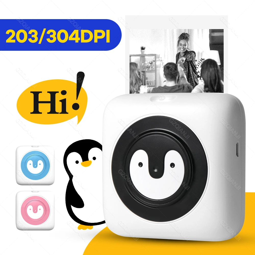 304DPI Mini Bluetooth Photo Printer Thermal Wireless Phone Printer Mobile Picture Notes Sticker Label Print 203DPI Printer mini portable thermal printer