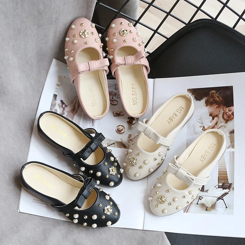 Children Shoes Summer PU Leather Bow-knot Children Sandals 2020 Spring Summer Hot Kids Fashion Rivets Leisure Shoes For Girls