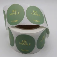 

Customized 1inch Gold Foil Plastic Adhesive Stickers Matte Waterproof Round Printing Labels Rolling Vinyl Logo Custom