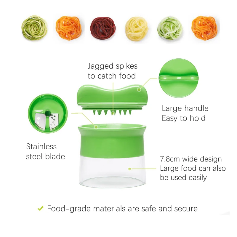 Mosodo ручной огурец спиральная терка для овощей лезвие резак моркови картофеля