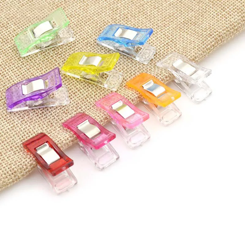 

50pcs Japanese Edge Clamp Assorted Colors Axe Clip White-red Plastic Clip Plastic 2.7x1cm Great Alternative To Pins New Patchwork Sewing Clips