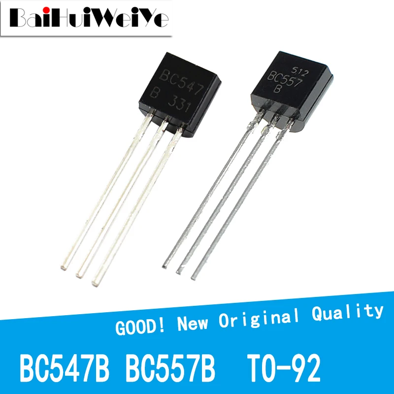 100 шт./лот BC547 + BC557 TO92 50 пар BC547B BC557B Каждый шт. транзистор TO-92 Новый и оригинальный