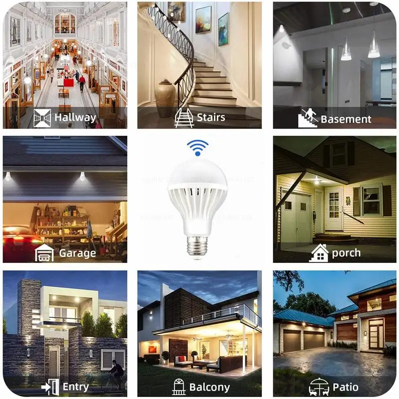 Led 전구 5W 7W 9W 12W 15W 사운드 센서 조명 AC220V 240V 계단 복도 야간 조명 Led 램프에 대 한 자동 스마트 LED 사운드 조명, 2 개