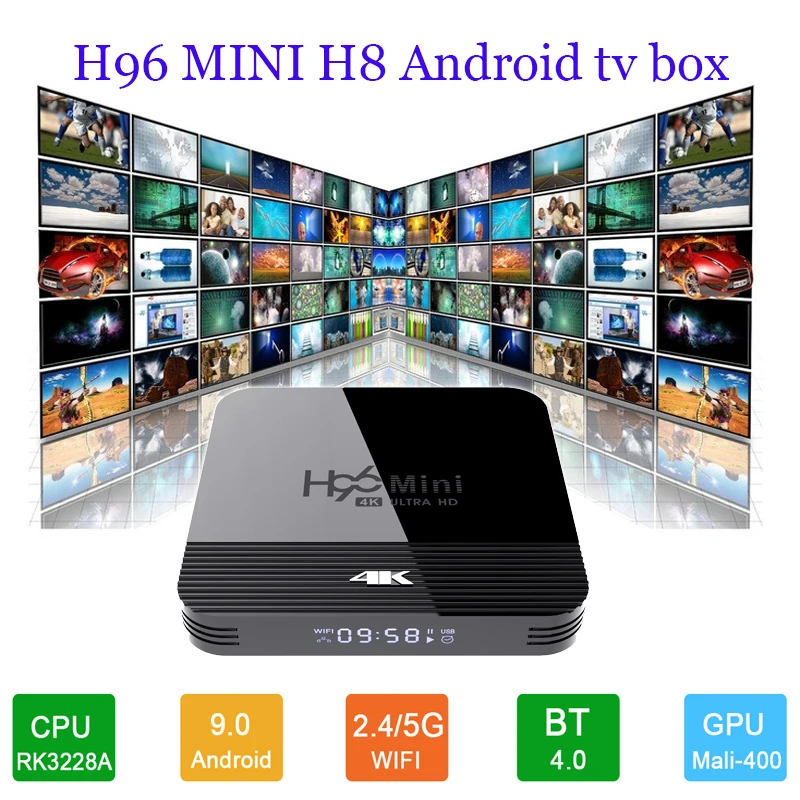 H96 мини H8 Android 9,0 ТВ приставка RK3228A 16GB wifi 2,4G/5G BT4.0 USB2.0 Google плеер Youtube медиаплеер Bluetooth 4,0 ТВ приставка