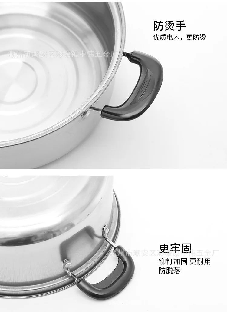 Stainless Steel Soup Pot Dual Handle Multi-Purpose Pot Set Export Foreign Trade li yipinguo 3-8PCS