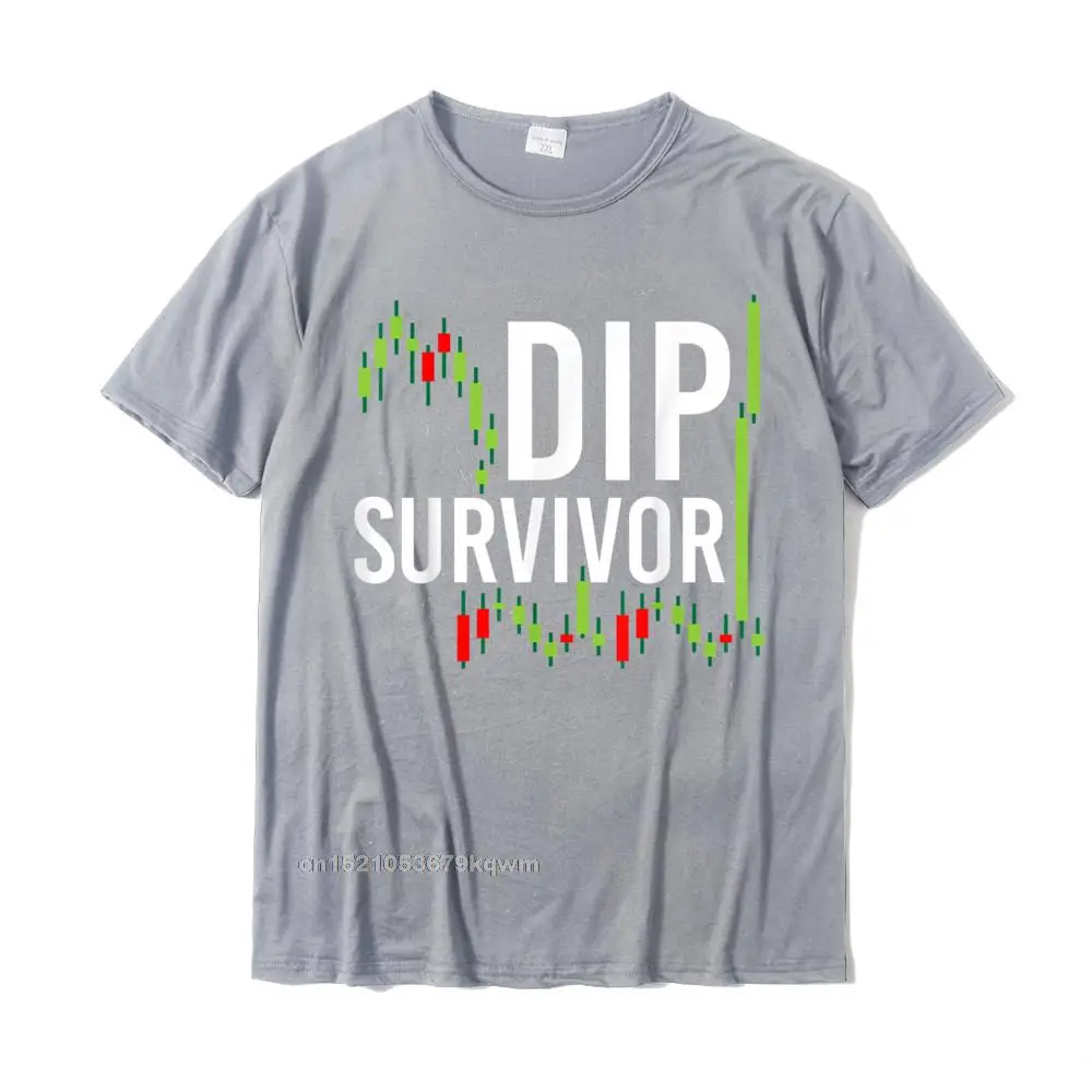 Tees Tee-Shirt Gift April FOOL DAY Short Sleeve 100% Cotton Fabric O Neck Adult Tshirts Simple Style 2021 New Fashion Funny Day Trader Gifts Day Trading - Dip Survivor T-Shirt__4319 grey