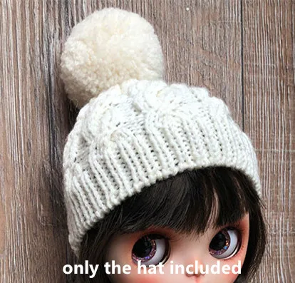 white hat 1/6 кукла платье шапка Blyth свитер blyth перчатки(Fit Blyth, ICY, 1/6 кукла - Цвет: white hat