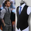 New Wedding Dress High-quality Goods Cotton Men's Fashion Design Suit Vest / Grey Black High-end Men's Business Casual Suit Vest ► Photo 1/6