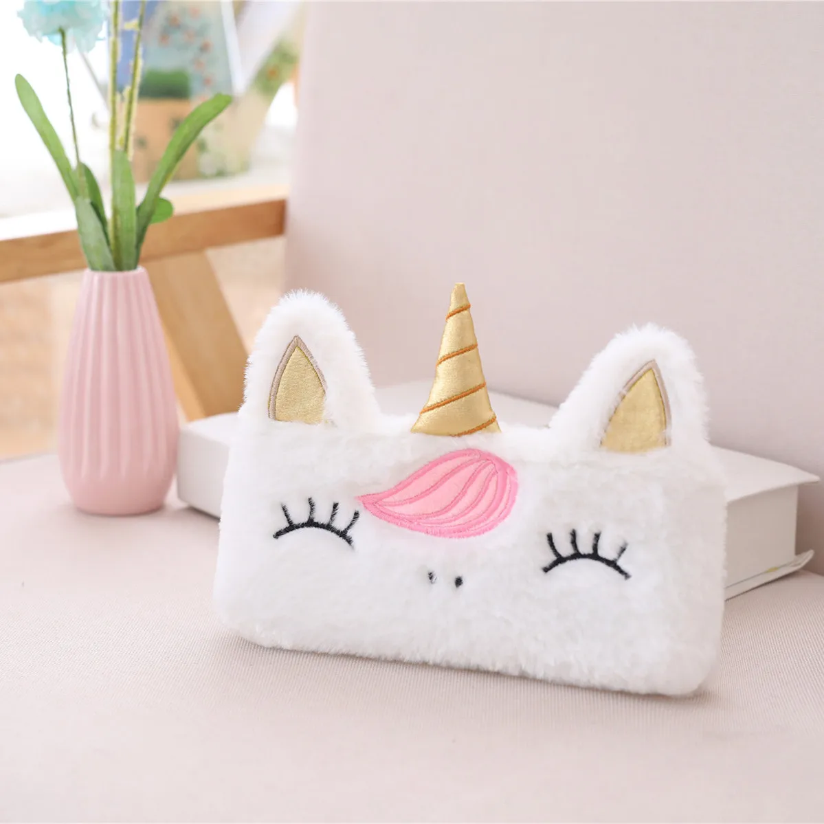 Creative Kawaii Unicorn Plush Coin Purse Soft Cartoon Animal Pencil Case Lovely Unicornio Gift Bag for Girls Kids Children