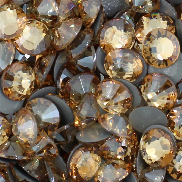 38Gold Champagne 1440 шт. блестящие 39 цветной горный хрусталь стразы с плоской задней частью Стразы горячего крепления Стекло кристаллы резные декоративные элементы для мебели для одежды DIY SS6-SS30 - Цвет: 38Gold Champagne