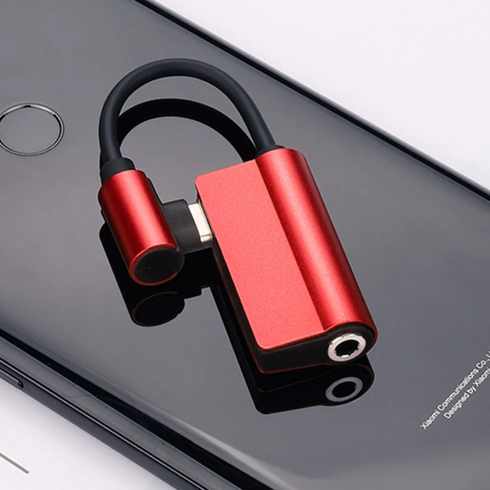 Красный Type c до 3,5 мм разъем Aux адаптер для наушников для Xiaomi Mi 9 huawei P20 Lite mate 10 Pro samsung usb type c до 3,5 мм dac - Цвет: Красный