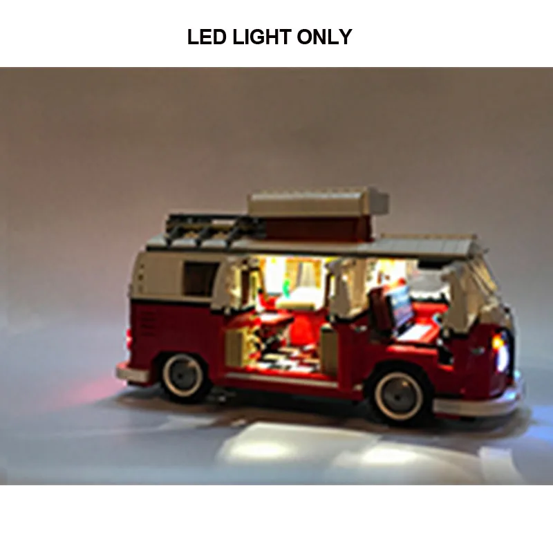 Lepinblock 21001 Volkswagen T1Camper Van строительный блок Sy1174 Creator Expert technology 10220 Bela10569 светодиодный светильник игрушка для подарков - Цвет: LED Light only