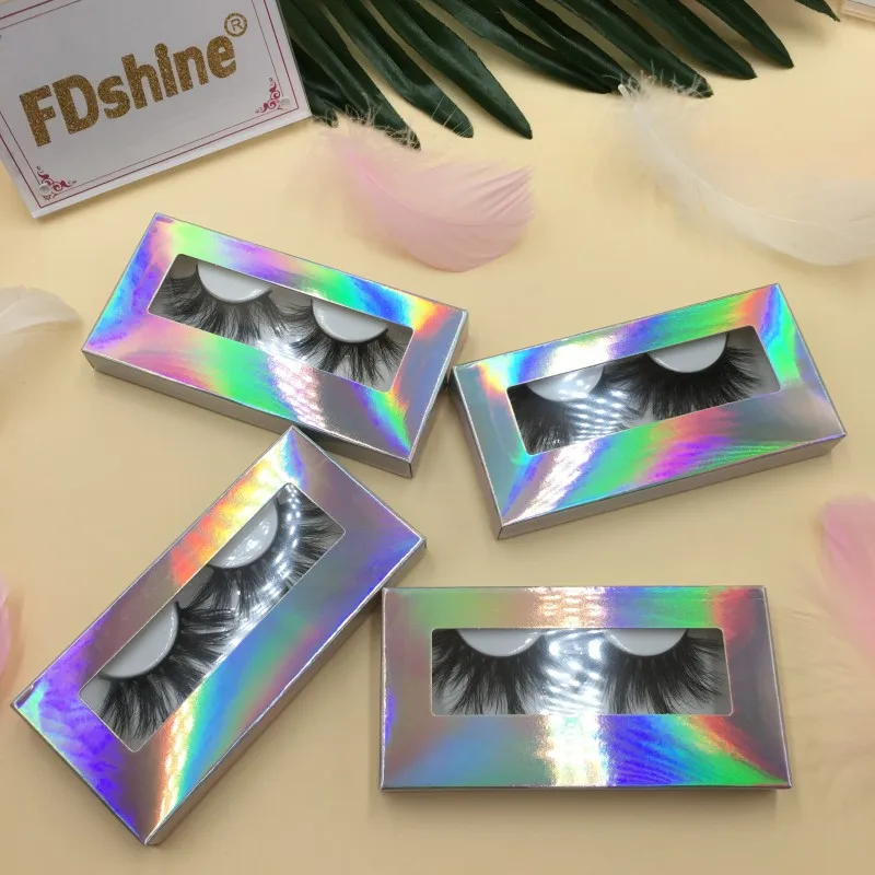 25 мм ресницы 3d настоящие норковые 6 пар/лот поставляются с голографической