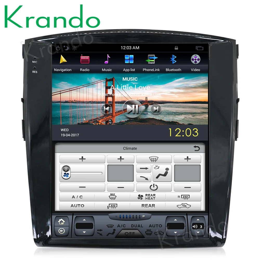 Автомобильный радиоприемник Krando Android 9 0 4G Ram 12 1 ''Tesla вертикальный экран для