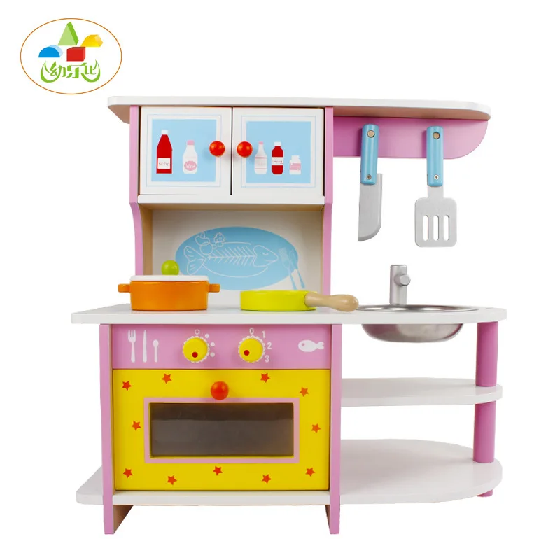  [Youlebi] Wooden Children Cooking Model Kitchen mei qi zao tai Set Baby Play House Educational Toy - 4000267347797