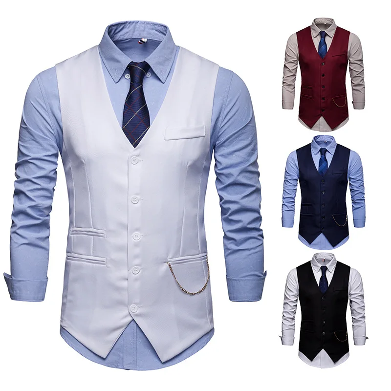 European Version of the Men Accessories Collocation Nightclub Suit Waistcoat Coat M53