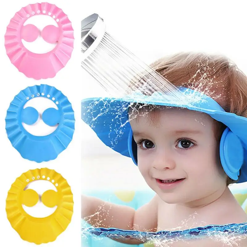 

Baby products Baby Shower Caps Kids Wash Hair Bath Hats Adjustable Shield Waterproof Ear Protection Shampoo Cap Baby Shampoo Hat