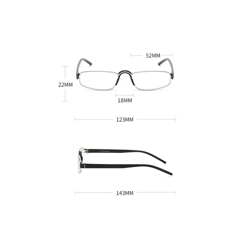 Seemfly маленькая квадратная оправа бизнес очки для чтения для мужчин и женщин увеличительные пресбиопические очки с диоптрией+ 4,0 до