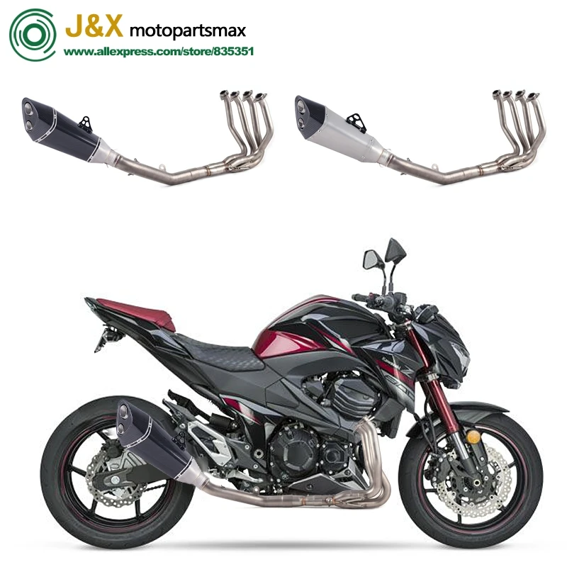 Полная выхлопная система побега без шнуровки для мотоцикла Kawasaki Z800 Модифицированная полная средняя Соединительная труба