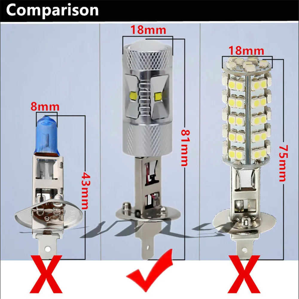 2 шт. H1 светодиодный Cree чип 30 Вт лампа для вождения автомобиля противотуманный светильник s лампа авто 12 В парковка ходовой задний светильник автомобильный светильник белый