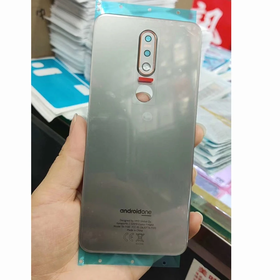

100% Original For Nokia 7.1 Battery Door Housing Back Glass Cover Case Rear panel Replacement With Camera Lens and logo