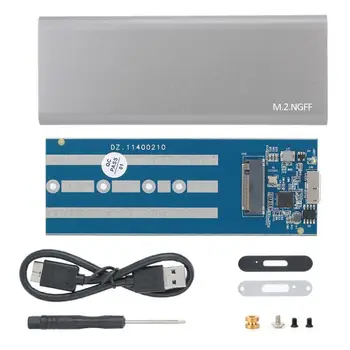 

Mobile Hard Disk Box M.2 NGFF Notebook External HDD Enclosure USB 3.0 Metal Solid State Drive Case